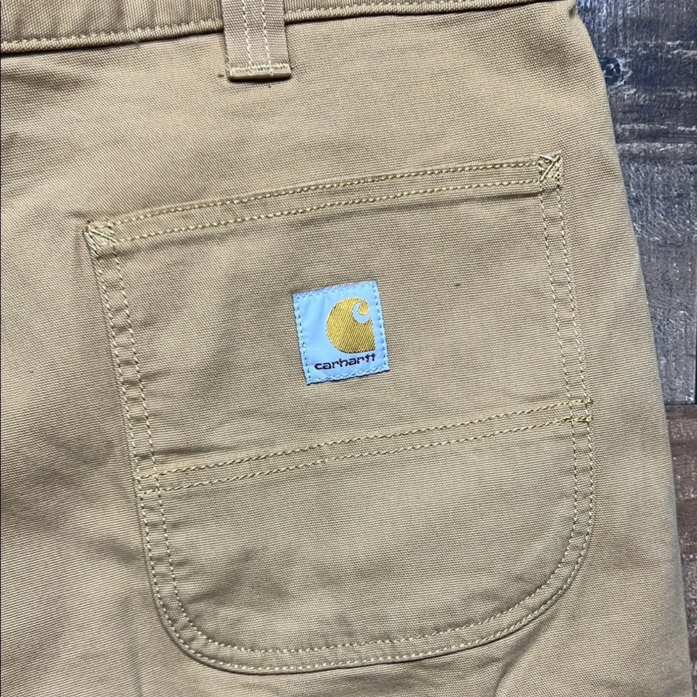 NWT Carhartt Relaxed Fit Khaki Flat Front Shorts 10